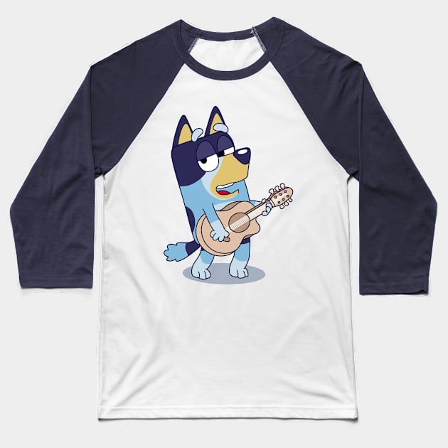 Bluey Playing a Guitar Baseball T-Shirt by Tanti8800